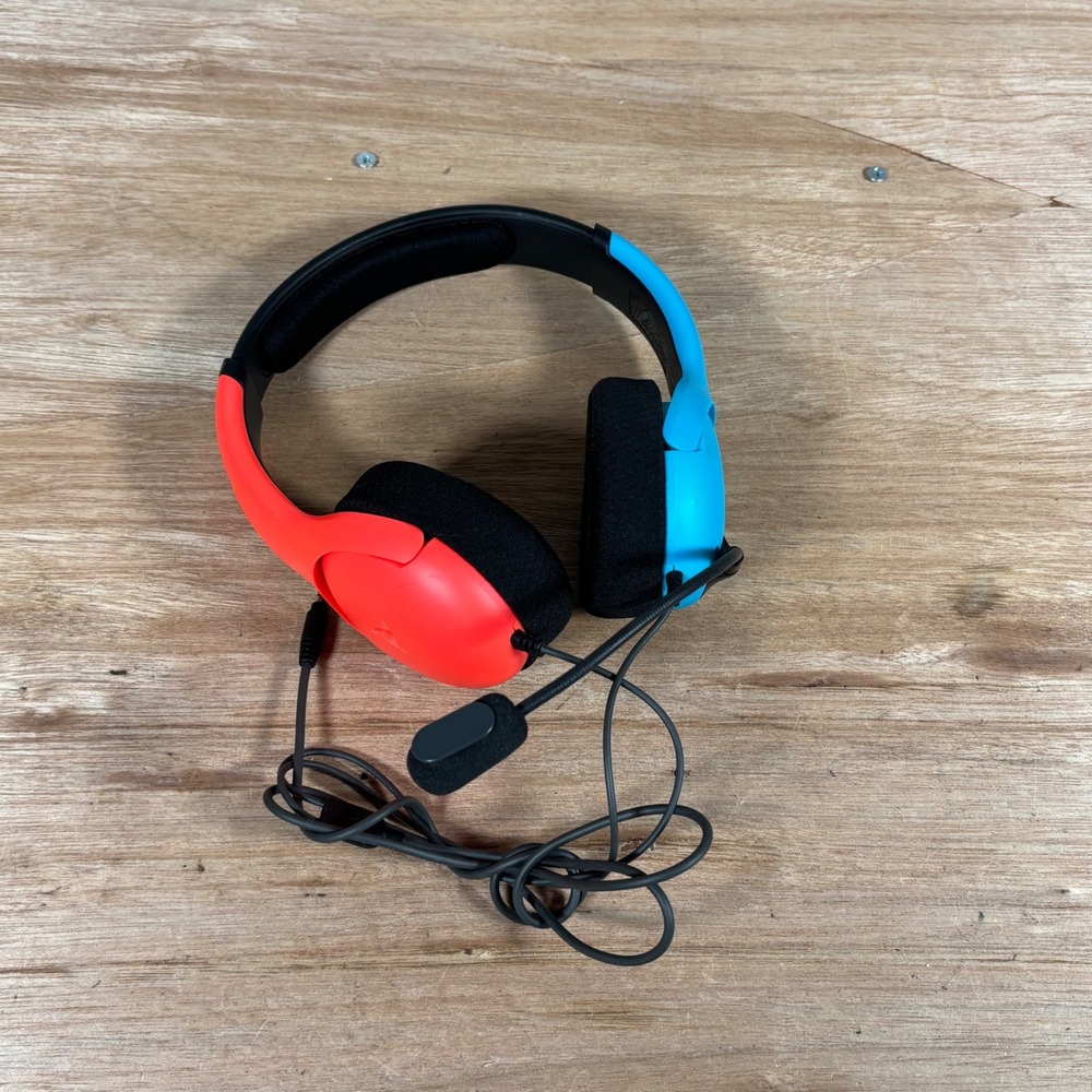 PDP Gaming LVL40 Wired Stereo Headset Nintendo Switch Neon Red Blue